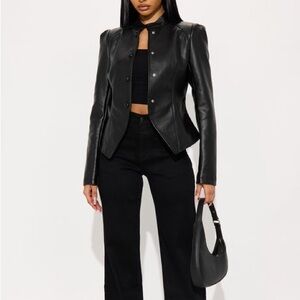 Fashion Nova Faux Leather Demi Jacket